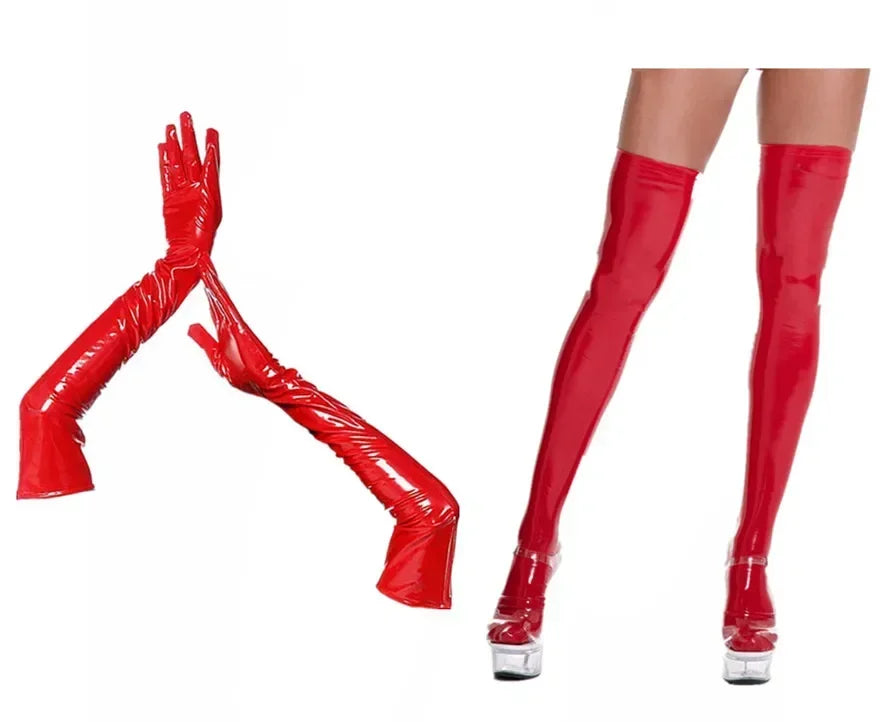 Minifalda Sexy de látex brillante para mujer, vestido de sombrilla de cuero de PVC brillante, sin mangas, con cremallera, para exponer el pecho, porno, talla grande