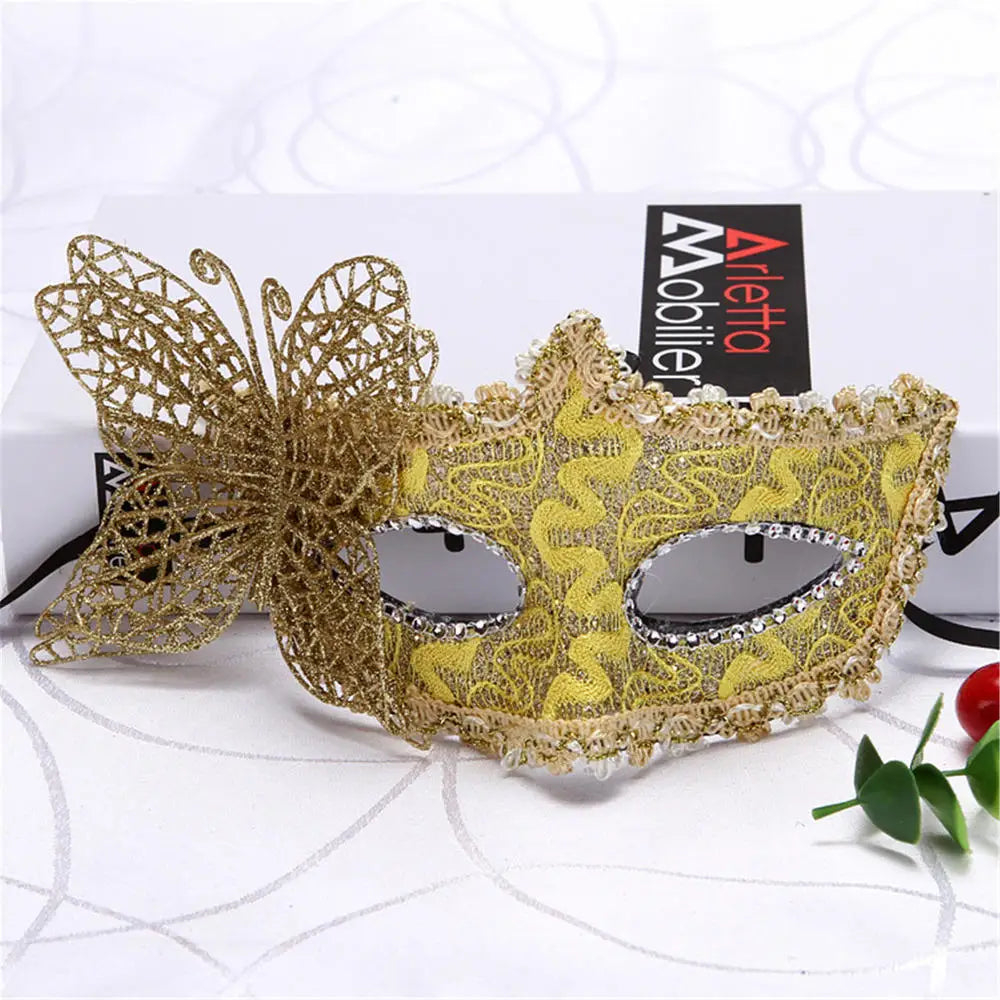 Máscara Sexy de Carnaval con Plumas y Encaje Decoración Cosplay Fiesta Baile de Princesa Mardi Gras Media Máscara Decoración de Vestido Encantadora Sexy