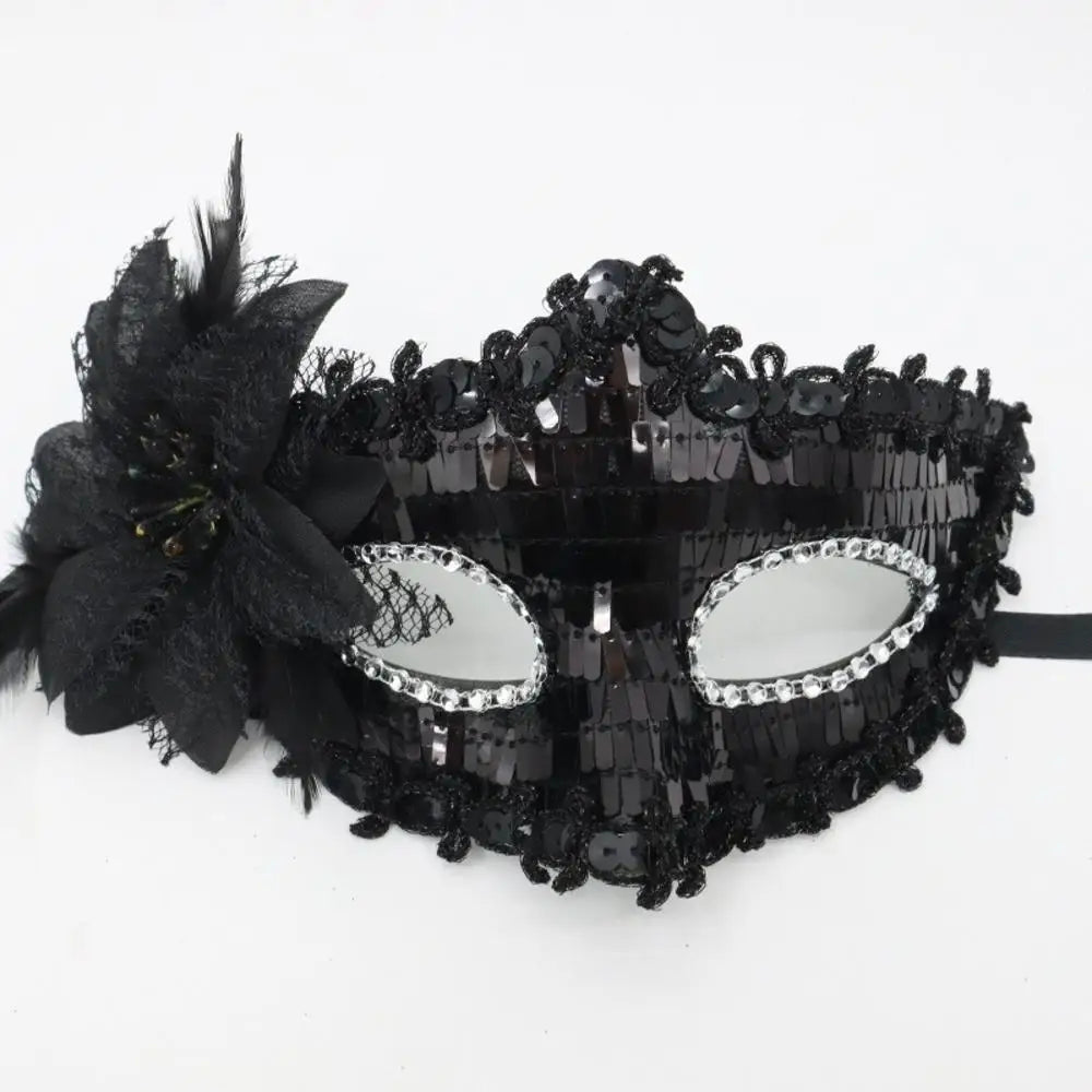 Máscara Sexy de Carnaval con Plumas y Encaje Decoración Cosplay Fiesta Baile de Princesa Mardi Gras Media Máscara Decoración de Vestido Encantadora Sexy