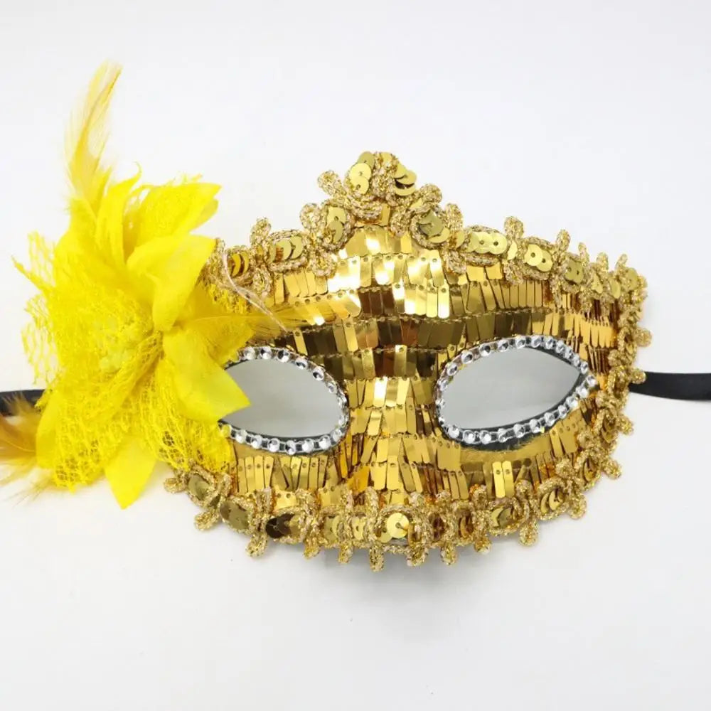 Máscara Sexy de Carnaval con Plumas y Encaje Decoración Cosplay Fiesta Baile de Princesa Mardi Gras Media Máscara Decoración de Vestido Encantadora Sexy