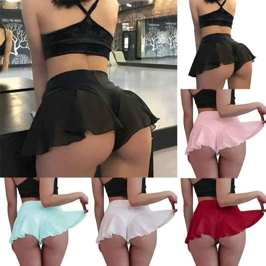 Minifalda Sexy de Cintura Alta para Deporte, Fitness, Yoga, Baile - S-3XL
