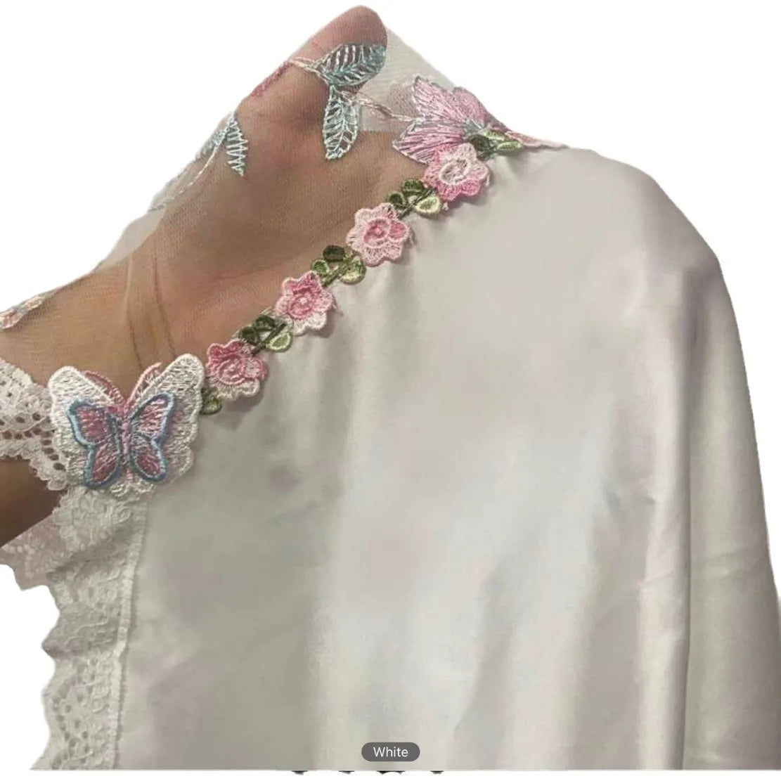 Camisón camisero con escote en V profundo de malla bordada transparente y satén – Sensation Viral TikTok en UE/EE. UU.