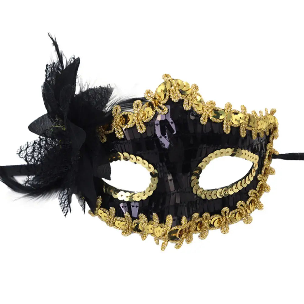 Máscara Sexy de Carnaval con Plumas y Encaje Decoración Cosplay Fiesta Baile de Princesa Mardi Gras Media Máscara Decoración de Vestido Encantadora Sexy