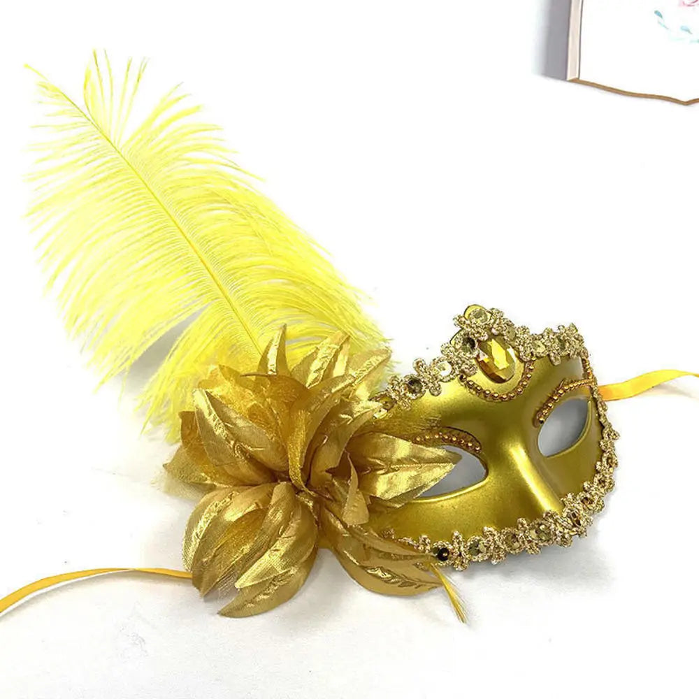 Máscara Sexy de Carnaval con Plumas y Encaje Decoración Cosplay Fiesta Baile de Princesa Mardi Gras Media Máscara Decoración de Vestido Encantadora Sexy