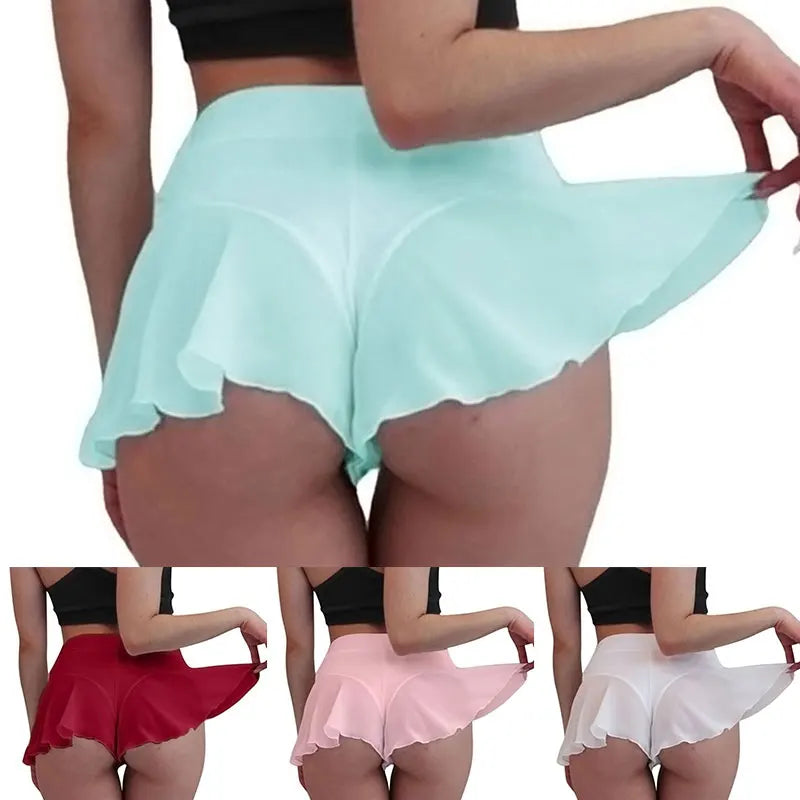 Minifalda Sexy de Cintura Alta para Deporte, Fitness, Yoga, Baile - S-3XL
