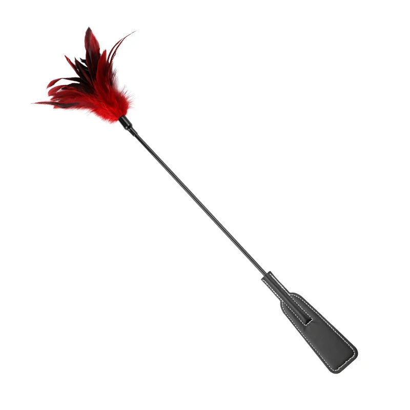 Paletas de plumas de cuero Pu, látigo para azotar, juego de rol, montar a caballo para entrenamiento de caballos, bate ecuestre