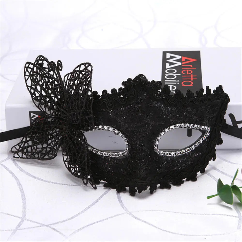 Máscara Sexy de Carnaval con Plumas y Encaje Decoración Cosplay Fiesta Baile de Princesa Mardi Gras Media Máscara Decoración de Vestido Encantadora Sexy
