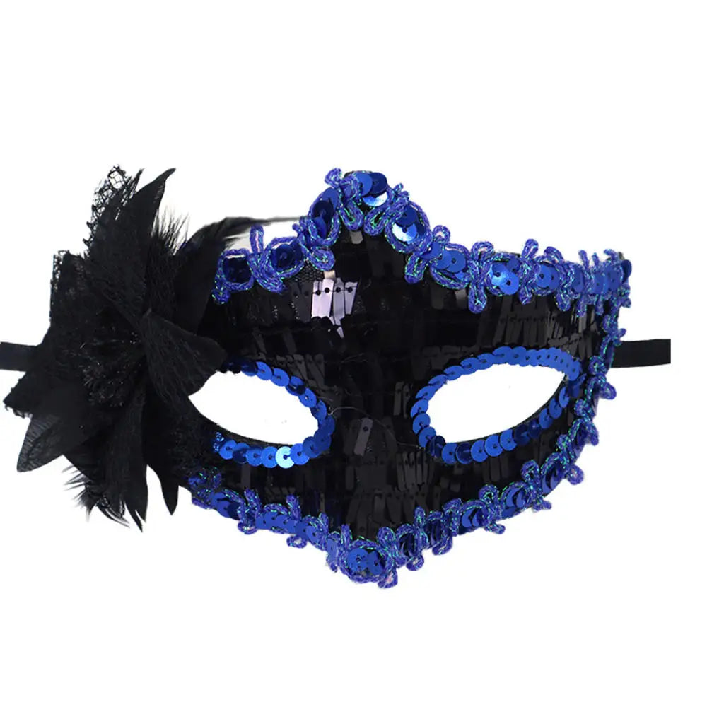 Máscara Sexy de Carnaval con Plumas y Encaje Decoración Cosplay Fiesta Baile de Princesa Mardi Gras Media Máscara Decoración de Vestido Encantadora Sexy